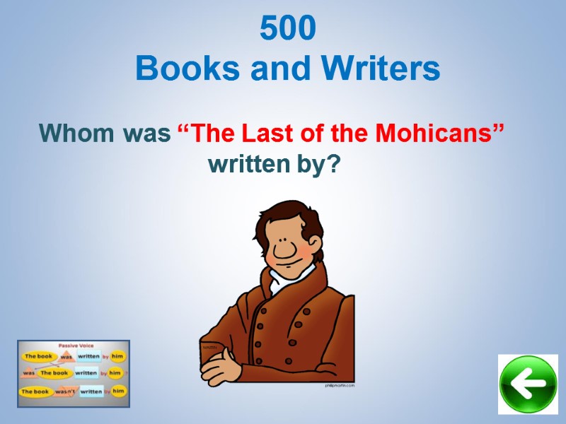 Whom was “The Last of the Mohicans”  written by?  500 Books and